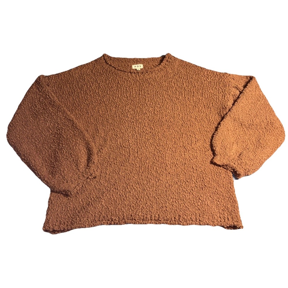 POL Sweater Women's Dusty Rose Excellent Popcorn Knit Oversized Pullover Large